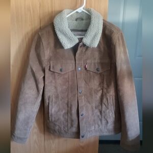 Levi's Faux Suede Sherpa Aviator Jacket New